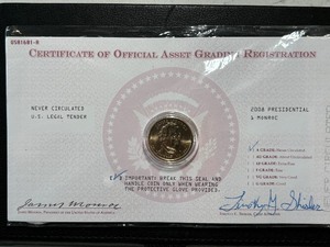 2008 Monroe Presidential Dollar Uncirculated