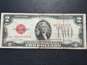 1928 G Red Seal $2 Dollar Bill