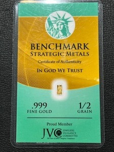 12 Grain .999 Fine Gold Bar