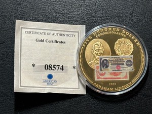 24K Gold Layered Gold Certificates Medallion