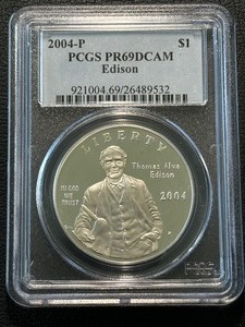 2004-P Edison Silver Dollar Proof PCGS PR69 Deep Cameo