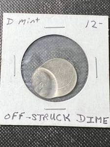 lot 13 image: OFF STRUCK US D MINT DIME