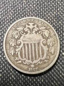 lot 32 image: 1867 US SHIELD NICKEL