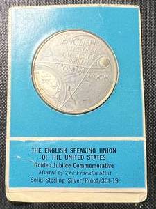 lot 35 image: ENGLISH SPEAKING UNION OF THE US STERLING SILVER ROUND