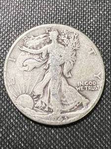 lot 40 image: 1943 US WALKING LIBERTY HALF DOLLAR