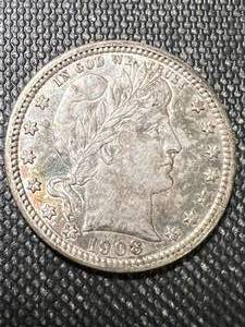 lot 49 image: 1903-D US BARBER QUARTER