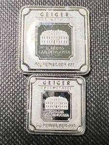 lot 64 image: 15 GRAMS .999 FINE SILVER GEIGER FRACTIONAL PIECES