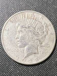 lot 77 image: 1928-S US PEACE SILVER DOLLAR
