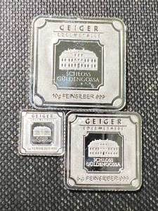 lot 83 image: 16 GRAMS .999 FINE SILVER GEIGER FRACTIONAL PIECES