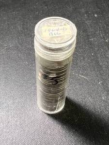 lot 84 image: TAPED ROLL OF 1964-D BU JEFFERSON NICKELS