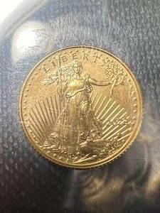 lot 10A image: 2023 AMERICAN GOLD EAGLE 110TH TROY OZ .999 PURE GOLD