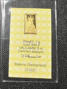 lot 29A image: 1 GRAM .999 PURE GOLD CREDIT SUISSE BAR