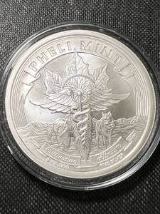lot 46A image: 2 TROY OZ .999 FINE SILVER PHELI MINT ROUND IN AIRTITE