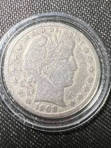 lot 50A image: 1908-D US BARBER HALF DOLLAR IN AIRTITE