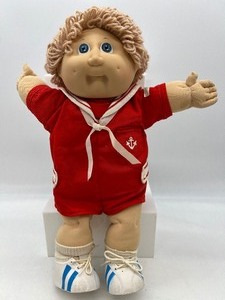 Vintage 1985 CABBAGE PATCH TanWheat Loop Boy w Dimple, Blue Eyes&nbsp