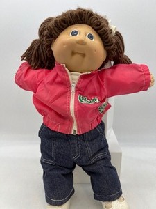 Vintage 1985 CABBAGE PATCH Brown Double Pony Girl w Dimple, Blue Eyes&nbsp