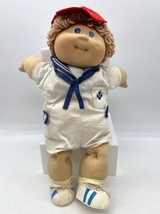 Vintage 1985 CABBAGE PATCH TanWheat Loops Boy w Dimple, Blue Eyes&nbsp