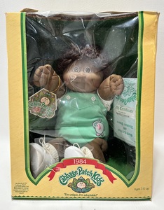 Vintage 1983 CABBAGE PATCH Brown Loop Black Boy w Dimple, Brown Eyes, MIB