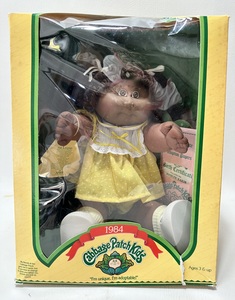 Vintage 1984 CABBAGE PATCH Brown Double Pony Black Girl w Brown Eyes, MIB&nbsp