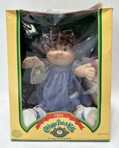 Vintage 1984 CABBAGE PATCH Brown Loop Girl w Dimple, Blue Eyes, MIB