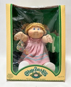 Vintage 1983 CABBAGE PATCH ButterscotchGold Double Braid Girl w Dimple, Blue Eyes, MIB&nbsp