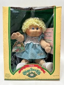 Vintage 1984 CABBAGE PATCH Lemon Loops Girl w Dimple, Blue Eyes, MIB&nbsp