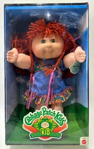 Vintage 1995 CABBAGE PATCH KIDS Auburn Spiky Braids Girl w Green Eyes&nbsp
