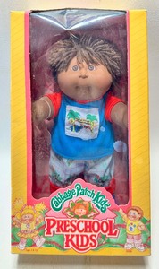 Vintage 1991 CABBAGE PATCH PRESCHOOL KIDS Brown Cut Loops Black Boy w Brown Eyes