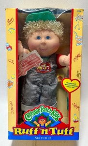 Vintage 1993 CABBAGE PATCH RUFF N TUFF Lemon Cut Loops Boy w Dimple, Blue Eyes&nbsp