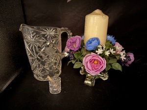 lot 35 image: Vintage Plastic Pitcher with Toothpick Holder and more