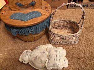 lot 85 image: Sewing Basket, Over the Hill voodoo Doll and more