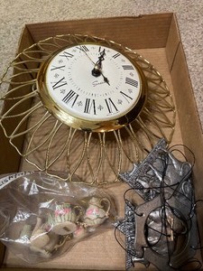 lot 135 image: Clock, Wind Chime and Ornaments