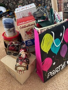 lot 187 image: Christmas Train, Gift Wrap, Empty Tins and more