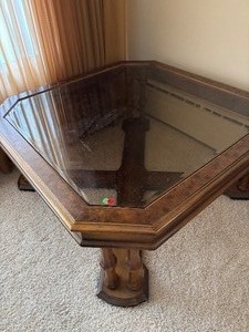 lot 167 image: Vintage Glass top Coffee Table