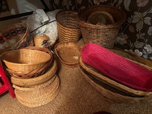 lot 94 image: Assorted Wicker Baskets, Trays and more