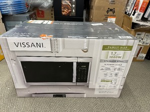 lot 22 image: Vissani 1.7 cu. ft. 1000-Watt Over the Range Microwave in Stainless Steel