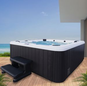 lot 1 image: American Spas AMZ745L 6-Person 45-Jet Premium Acrylic Lounger Spa Standard Hot Tub with Ozonator and Bluetooth Sound System
