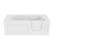 lot 14 image: ANZZI 30 in. x 60 in. Right Drain Step-In Walk-In Soaking Tub with Low Entry Threshold in White