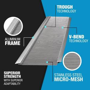 lot 87 image: Raptor Gutter Guard  48 FT. (Nominal) Contractor Grade Stainless Steel Micro-Mesh Gutter Guard Kit with Screws Included. Fits 5 in. Gutters and Smaller. DIY-Friendly. (5.625 in. x 47.625 in.)
