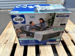 lot 73 image: SEALY AlwayzAire Tough Guard Quilted Topper Air Mattress, Queen - With built in Pump