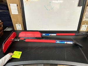lot 120 image: 2 New Suncast Telescoping Snow Sweepers  Ice Scrapers - Red