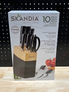 Scandia 10 Piece Cutlery Set with Wood Block (New)