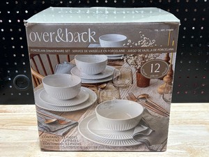 Over & Back 12 Piece Porcelain Dinnerware