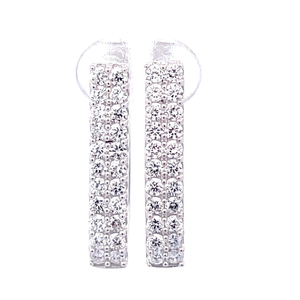 1.32 Carat Diamond Oblong Hoop Earrings