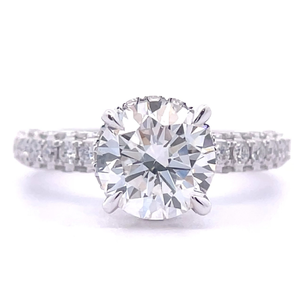 3.05 Carat Diamond Solitaire Hidden Halo Pav�Ring in 14k White Gold $5,232 Retail VIDEO