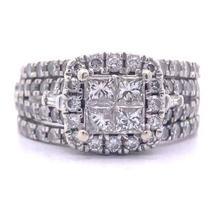 2.00 Carat Natural Diamond Halo Four-Row Engagement Bridal Ring in 14k Yellow Gold $4,200 Retail VIDEO