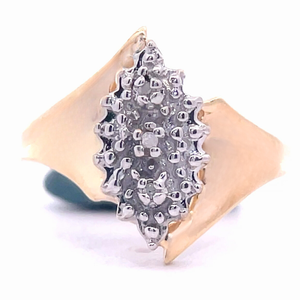 Natural Diamond Marquise Tiered Cluster Retro Ring in Yellow Gold VIDEO