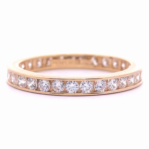Eternity Band Ring Channel Set with Brilliant Czs in 14k Yellow Gold VIDEO Stunning