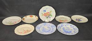 lot 58 image: Collection of 8 Vintage Decorative Plates - Floral and Scenic Designs
