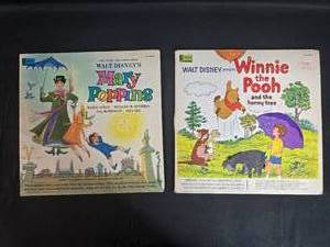 lot 73 image: Group of 2 Vintage Disney Story Records - Mary Poppins and Winnie the Pooh
